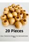 20 Pieces, Varnished and Polished, 10 mm Inner Diameter Quality Wooden Beads