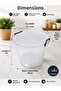 Set of 2 8-Liter Transparent Food Storage Containers with Locking Lids – Gray Locking Pantry Container with 2 Shovels as a Gift - 3