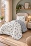 Double-Sided Single Duvet Set Ecru