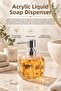 Clear Acrylic Liquid Soap Dispenser – Decorative Soap Dispenser with Chrome Pump, for Bathroom and Kitchen - 3