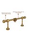Aluminum Pipe Rustic Curtain Hanger with Gold Wooden Head, Without Rails, 250 cm - 2