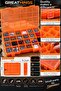 22 Compartment Orange Organizer Multi-Purpose Material Organizing Box with Transparent Lid - 5
