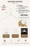 Wooden M002-Ç 38cm Women-Young Clothes, Blouses, Shirts Hanger White Color 6 Pcs