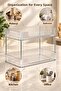 Lumera 2-Tier Transparent Multi-Purpose Organizer – Makeup, Perfume, Bathroom and Kitchen Organizer Shelf 33×22×28 Cm. - 2