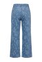 Blue Floral Pattern Medium Stretch High Waist Wide Leg Jeans Twoaw27Je00223 - 3