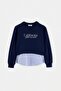 Lacivert Kız Çocuk Örme Sweatshirt TKDAW27SW00040