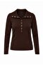 Kahverengi Düğmeil Nakışlı Selanik Regular Polo Yaka Örme Sweatshirt TWOAW27SW00180