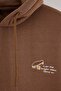 Light Brown Oversize/Wide Cut Minimal Text Printed Fleece Inside Sweatshirt Tmnaw25Sw00016 - 5