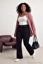 Black High Waist Flare Soft Extra Stretch Knitted Jeans