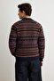 Lacivert Slim Fit Yünlü V Yaka Jakarlı Triko Hırka TMNAW20HI0029 - 4