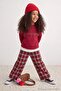 Bordo Kız Çocuk Ekose Desenli Düz Örme Pantolon TKDAW27PL00010 - 3