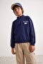 Navy Blue Boys' Printed Knitted Sweatshirt Tkdaw27Sw00015 - 3
