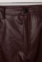 Bordo Düz Barrel Boru Paça Suni Deri Örme Pantolon TWOAW27PL00020 - 6