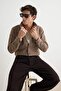Bej Slim Fit Düğmeli Yaka Kışlık Gömlek TMNAW20GO0094