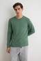 Siyah-Yeşil 2'li Paket %100 Pamuk Uzun Kol Regular/Normal Kesim T-Shirt TMNAW24TS00001 - 5