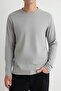 Antrasit-Gri 2'li Paket %100 Pamuk Uzun Kol Regular/Normal Kesim T-Shirt TMNAW24TS00001 - 3