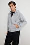 Gri Oversize/Geniş Kesim Fermuarlı Kapüşonlu Şardonsuz Sweatshirt-Hırka TMNAW22SW0620 - 6