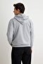 Gri Oversize/Geniş Kesim Fermuarlı Kapüşonlu Şardonsuz Sweatshirt-Hırka TMNAW22SW0620 - 9