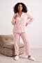 Pink Pepper Patterned Checkered Large Size Woven Pajama Set Tbbaw27Ai00048