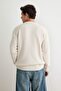 Ekru*001 Oversize Bisiklet Yaka Kazak TMNAW24KZ00032 - 4