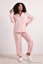 Pink Pepper Patterned Checkered Large Size Woven Pajama Set Tbbaw27Ai00048 - 3
