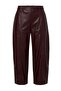 Bordo Düz Barrel Boru Paça Suni Deri Örme Pantolon TWOAW27PL00020 - 7