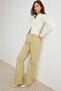 Premium Tan High Waist Less Stretch Wide Leg Jeans Twoss26Je00153 - 2