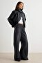Antrasit Kemerli Yüksek Bel Geniş Paça Wide Leg %100 Pamuk Jeans TWOSS26JE00085 - 2