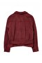 Bordo Regular Kalıp Kemer Detaylı Süet Ceket Mont TWOAW27MO00020 - 8