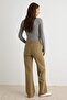 Haki Yüksek Bel Comfort Paçası Kesikli Wide Leg Palazzo Jeans TWOAW26JE00081 - 4
