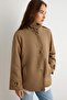 Khaki Regular Fit Stand Collar Jacket Coat Twoaw27Mo00127 - 2