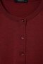Wardrobe Essentials Burgundy 100% Wool Crew Neck Basic Knitwear Cardigan Twoaw27Hi00111 - 6