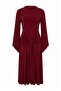 Bordo Bağlama Detaylı A-Kesim/Çan Form Maxi Örme Elbise TPRAW27EL00020