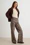 Çok Renkli Leopar Desenli Yüksek Bel Wide Leg Jeans TWOAW27JE00264