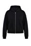 Siyah Regular/Normal Kalıp Kapüşonlu Kalın içi Polarlı Örme Sweatshirt TBBAW27AO00001 - 7