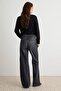 Antrasit Paça Kesikli Ekstra Yüksek Bel Geniş Paça Wide Leg Geniş Paça Jeans TWOAW26JE00080 - 4
