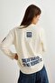 Taş Tok %100 Pamuk Ön ve Kol Baskılı Oversize/Geniş Kesim Örme T-Shirt TWOAW27TS00047 - 5