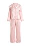Pink Leopard Patterned Jacquard Satin Woven Pajama Set Thmaw27Pt00194