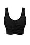 Black Lycra ®   Adaptive ™   Drawstring Covered Knitted Sports Bra Thmaw27Ss00009
