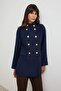 Navy Blue Fitted Coat Twoaw27Kb00036 - 2