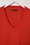 Red V-Neck Extra Oversize/Wide Cut Low Sleeve Thick Knitted Sweatshirt Twoaw27Sw00130 - 2
