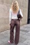 Bordo Yüksek Bel Wide Leg Beli Kemersiz İşleme Detaylı Jeans TWOAW27JE00276 - 5