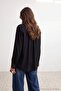 Black Cuffed Lace Draped Oversize Shirt Tctaw27Tg00019 - 3