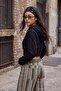 Black Thick Fitted Hooded Zippered Low Sleeve Crop Knitted Cardigan/Sweatshirt Twoaw27Sw00040 - 3