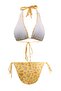 Yellow Floral Patterned Triangle Covered Normal Waist Regular Bikini Set Tbess26Bt00125 - 10