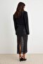 Black Slit Detailed Midi Sequin Skirt Tpraw27Et00005 - 4