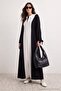 Black Zippered Sleeve Detailed Relaxed/Casual Fit Maxi Woven Cap & Robe Tctaw27Kf00008 - 2