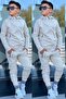 Boy's Scuba Unlimited Double Stripe Hooded Raglan Sleeve Diving Fabric Tracksuit Set Esf7024 - 3