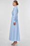 Laser Cut Cotton Maxi Dress Ice Blue - 3