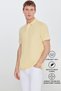 Men's Yellow 100% Cotton Non-Curling Pique Polo Collar Slim Fit Slim Fit T-Shirt - 2